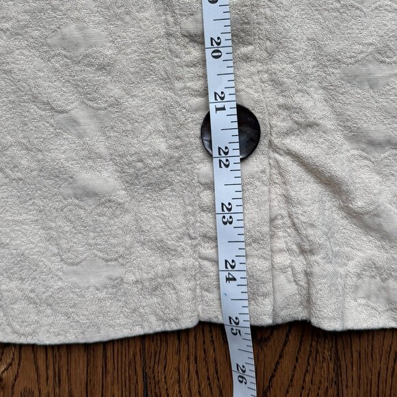 Habitat Women's Tencel Cotton Mother of Pearl Button Ivory Top Jacket Artsy Med - Picture 3 of 16